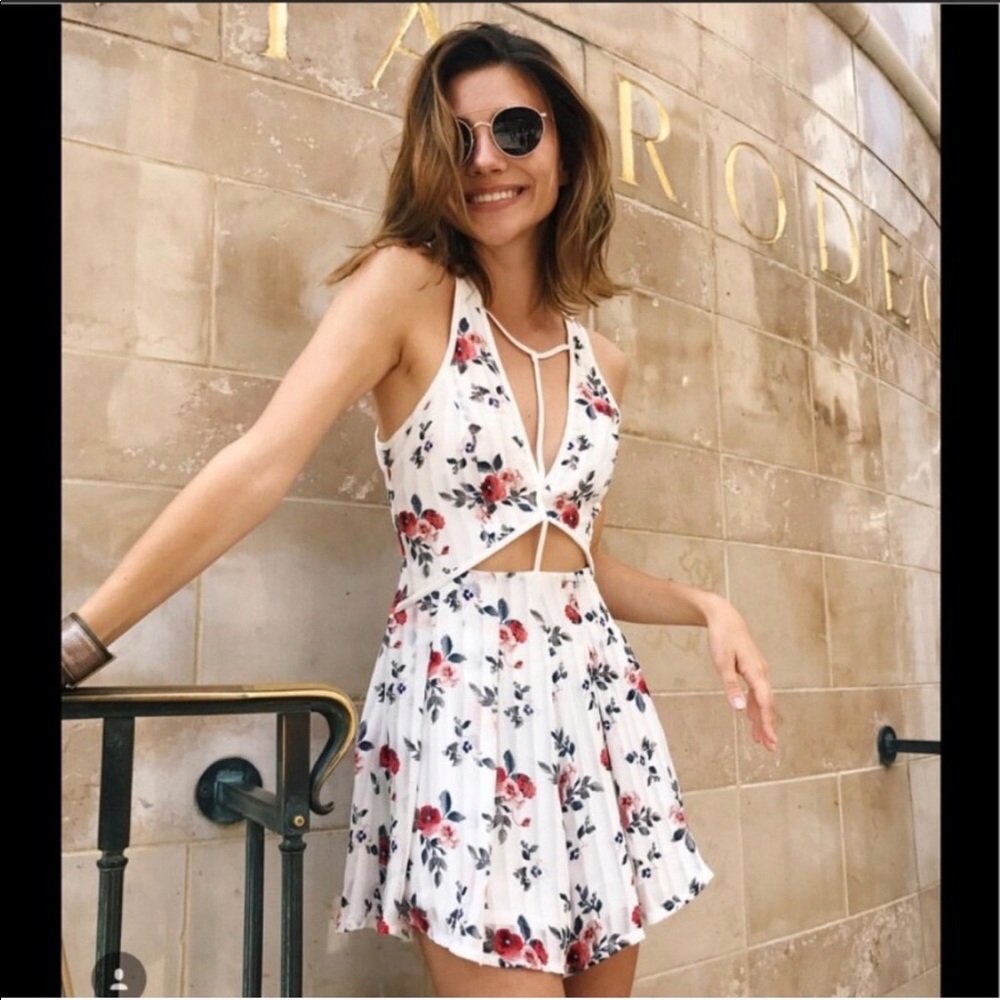 LF floral stripe romper